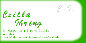 csilla ihring business card